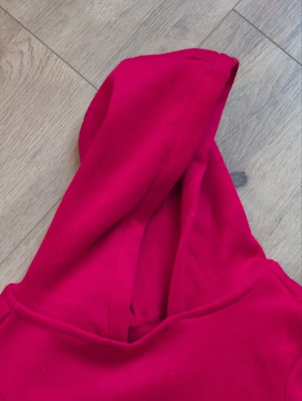 Vibrant Red Dog Hoodie with Playful Buc-ee's Mascot Graphic Size L